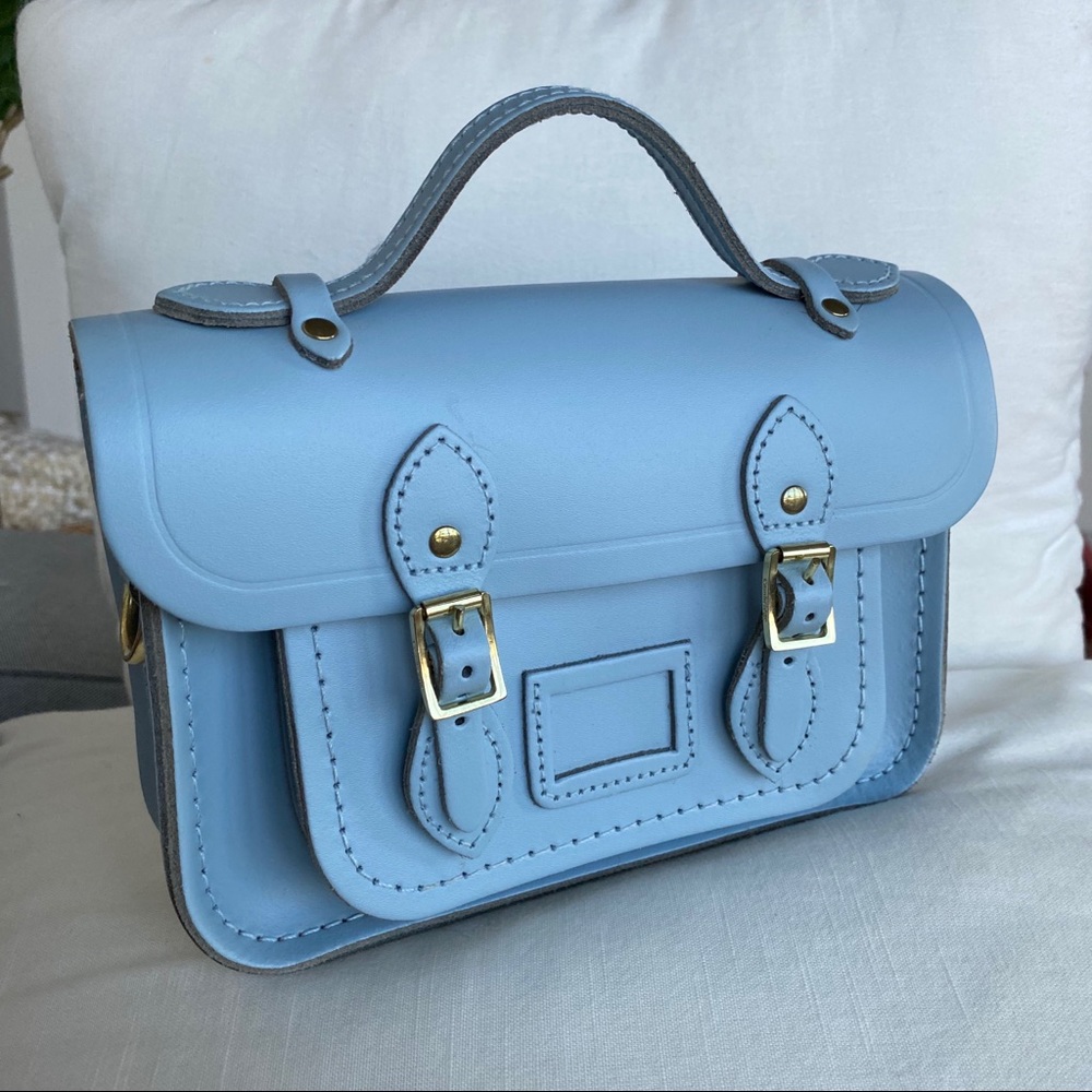 Sky blue Cambridge Satchel mini bag